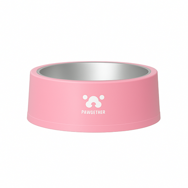 Pawgether 304 Stainless Steel Anti Slip Pet Bowl - 3S Series- 19x19x6.9cm-Pink